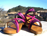 Sandalettes en cuir marron